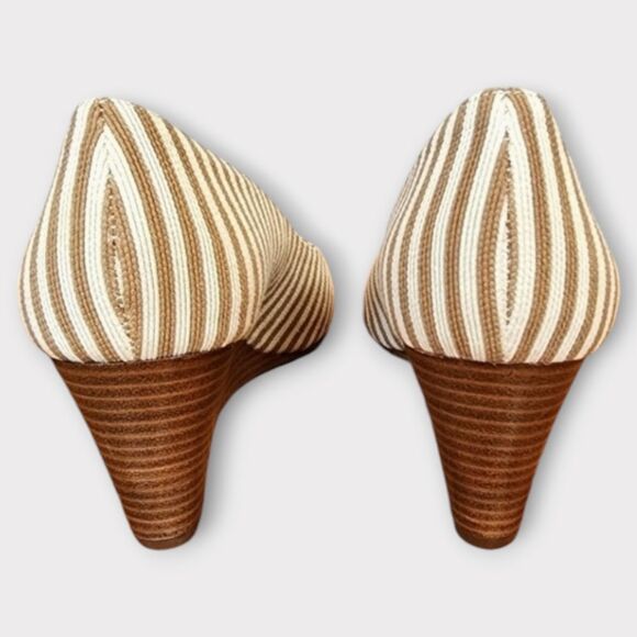 NEW Talbots Royce Peep Toe Wedge Cafe/Tan Ivory, Women's Size 9 M - Picture 5 of 6